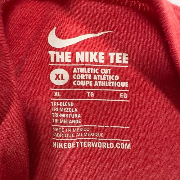 Nike Red Long Sleeve Tee with Athletic Fit - Picture 4 of 5